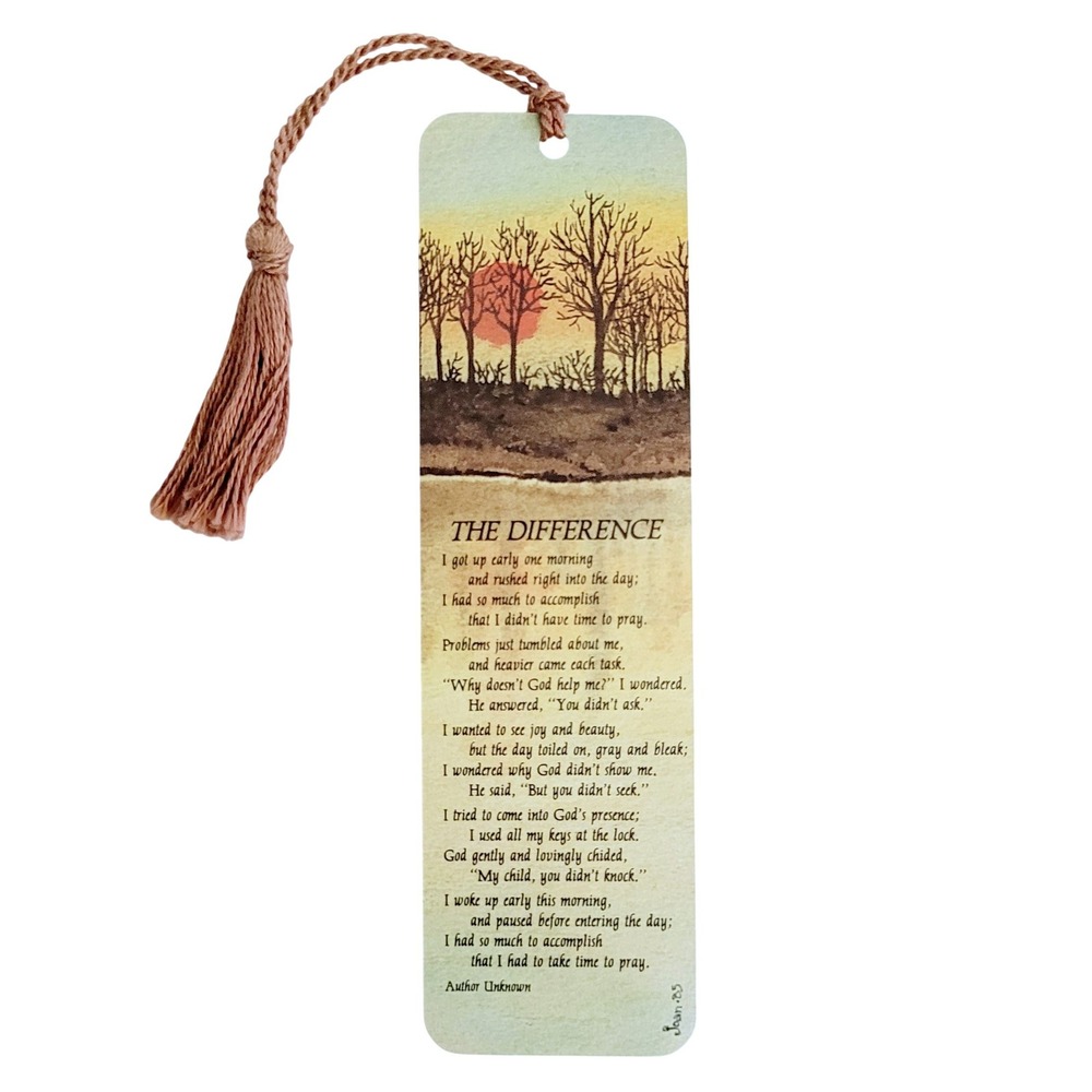 Vintage 90s The Difference poem Bookmark 1993 inspirations quality artworks TG90